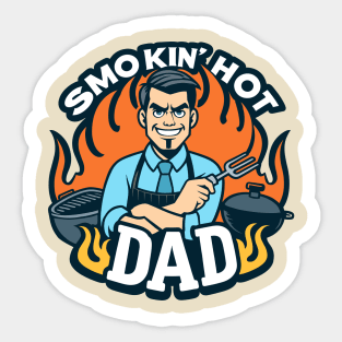 Smokin' Hot Dad BBQ Grill Master Sticker